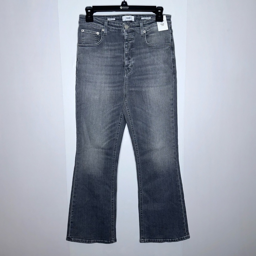 NEW Closed denim organic cotton Hi-Sun flared fit jeans size 29 mid grey